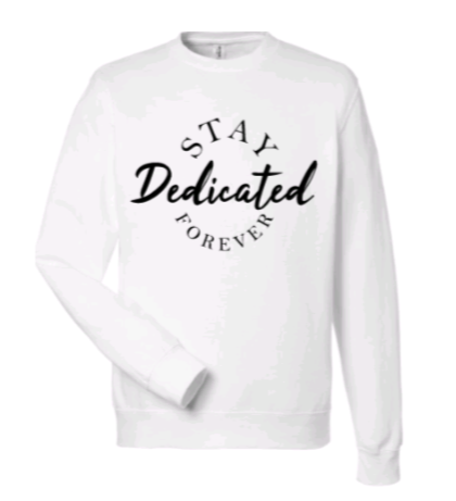Stay Dedicated Forever Staple Crewneck (White/Black)