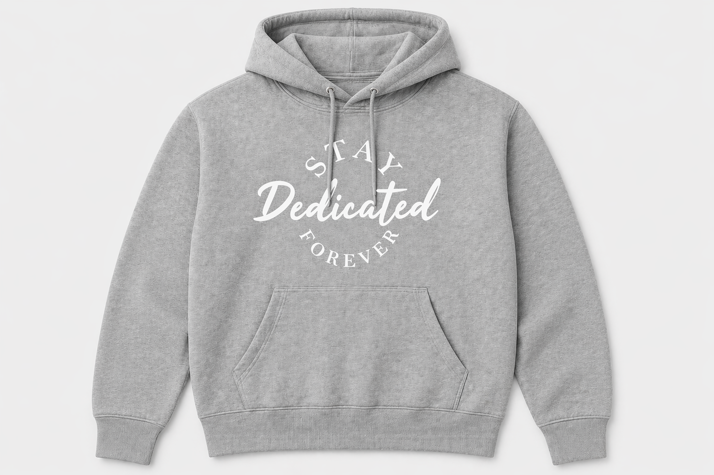 Stay Dedicated Forever Staple Hoodie (Heather Grey/White)