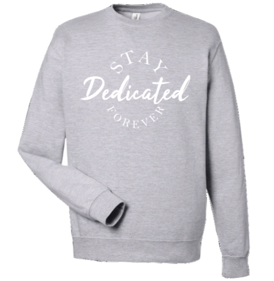 Stay Dedicated Forever Staple Crewneck (Heather Grey/White)
